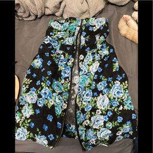 Zip up dress with pockets floral